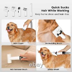 Kit de toilettage pour animaux de compagnie avec aspirateur et brosse à poils pour chien, aspirateur à poils pour chien pour le toilettage et l'élimination des poils.