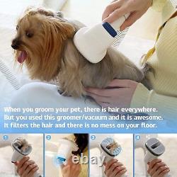 Kit de toilettage pour animaux de compagnie avec tondeuse à vide, pour chiens et chats, brosse anti-chute de cheveux à faible bruit
