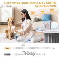 'Kit de toilettage pour chien 13Kpa 2.5L Aspirateur de toilettage pour poils d'animaux avec 5 outils de toilettage pour animaux de compagnie'