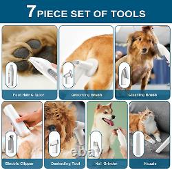 Kit de toilettage pour chien comprenant 4 peignes de tondeuse à cheveux, un aspirateur de 2,5L et 7 outils.