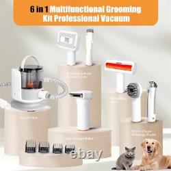 Kit de toilettage pour tondeuse à animaux de compagnie et aspirateur à poils de chien, 6 en 1 Outils de toilettage prouvés pour professionnels