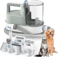 Kit de toilettage professionnel pour chien 5 en 1 avec aspirateur pour tondeuse à animaux de compagnie et brosse avec tasse d'une capacité de 2,5 L.