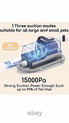 Nouveau kit de toilettage pour chiens DUXANO Kit de toilettage pour animaux de compagnie 15000 Pa Aspiration puissante de l'aspirateur