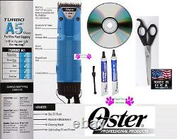 Outil de toilettage pour chien Oster A5 PRO Turbo 2 vitesses avec kit de 10 lames, ciseaux et DVD