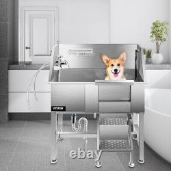 Station de lavage pour chiens VEVOR Pet Grooming Tub 34 en acier inoxydable avec accessoires