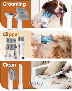 Tondeuse pour chien avec aspirateur à poils, aspire 99% des poils d'animaux domestiques, machine de coupe silencieuse
