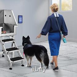 VEVOR 34 Baignoire de toilettage pour chien et chat en acier inoxydable avec station de lavage et escaliers