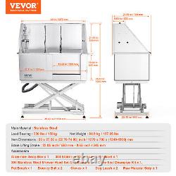 VEVOR 50 Baignoire de toilettage pour animaux de compagnie pour chiens et chats avec station de lavage Ajustement électrique de la hauteur