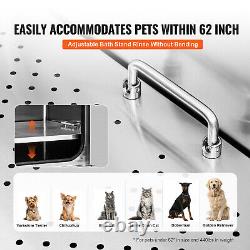 VEVOR 62 Baignoire de toilettage pour chiens et chats en acier inoxydable avec rampe